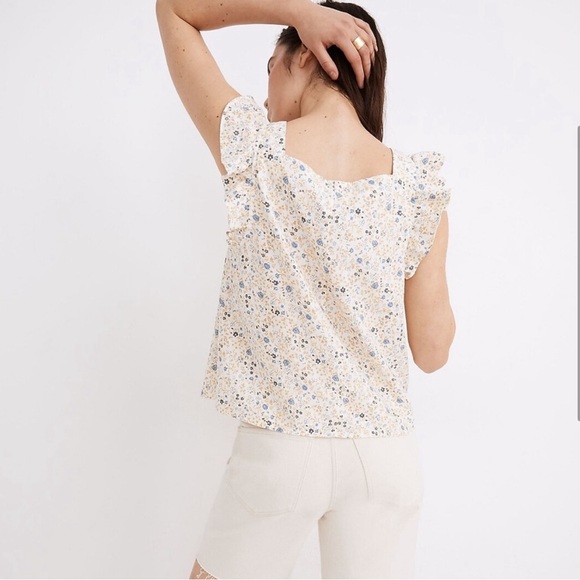 Madewell Ruffle-Strap Button-Up Tank Top - Picture 3 of 4